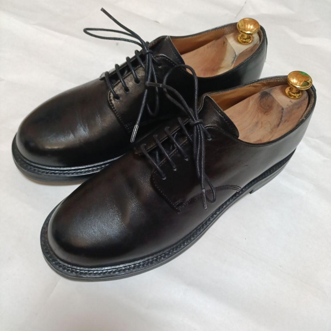 harrogate euston サイズ7.5 黒 レザー プレーントゥ
