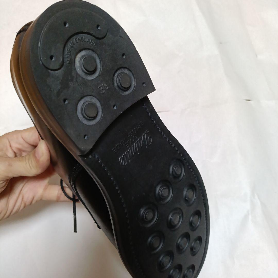 harrogate euston サイズ7.5 黒 レザー プレーントゥ