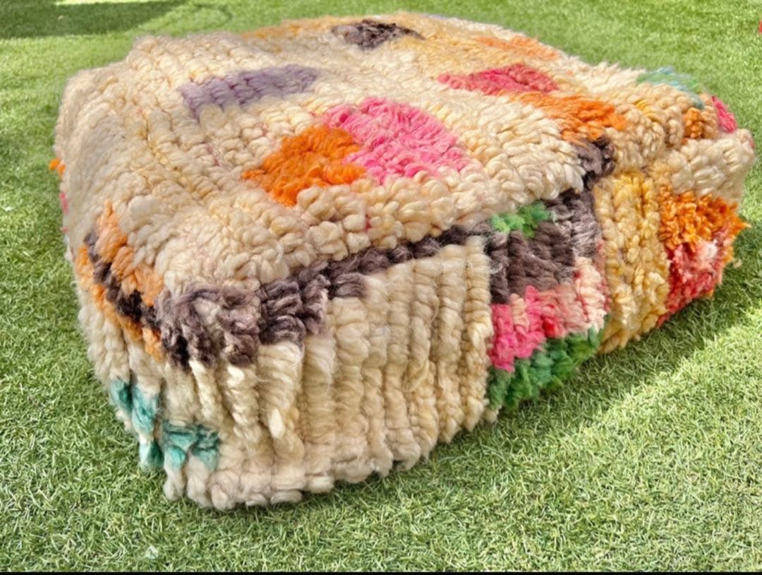 モロッコ　プフ　pouf アジラル　オットマン クッション　ラグ　144