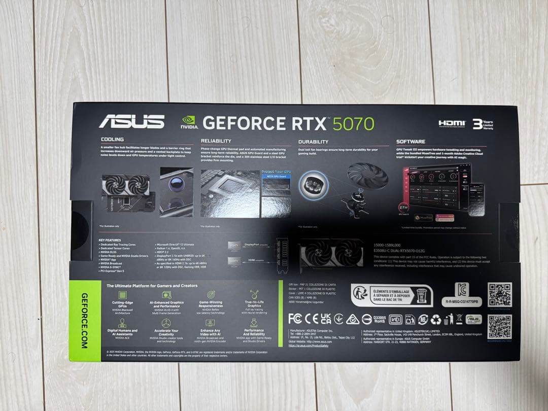 グラフィックボード・グラボ・ビデオカード ASUS GeForce RTX 5070