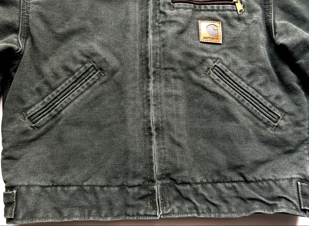 Carharttキッズ ワークジャケットUSA製オリーブグリーンM（8)キッズ
