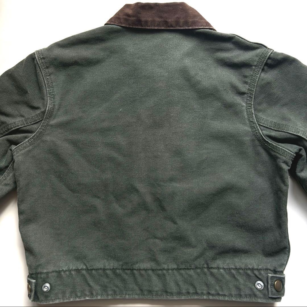 Carharttキッズ ワークジャケットUSA製オリーブグリーンM（8)キッズ