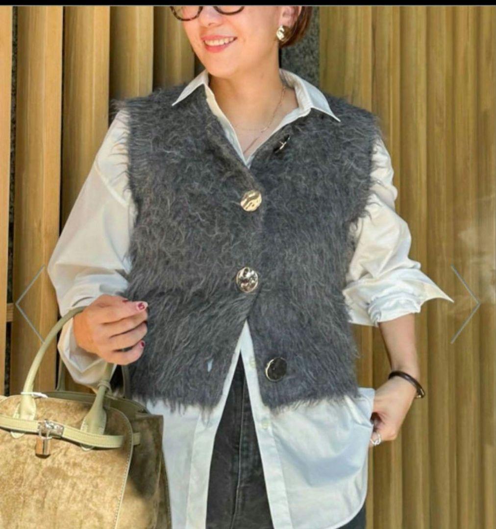 NOLLEY'S sophi　ビックボタン起毛ファーベスト