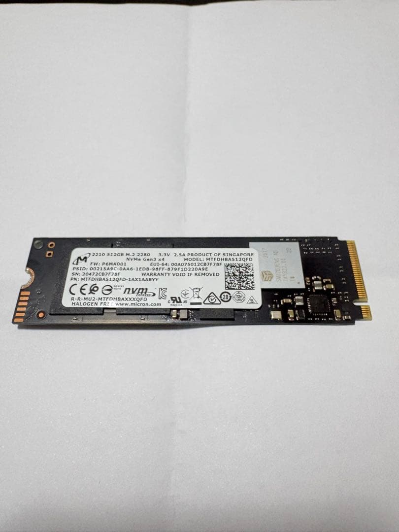 内蔵型SSD M.2 2280 NVMe SSD 512GB GEN3
