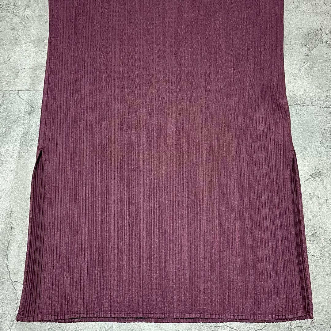 プリーツプリーズ　ワインレッド　ノースリーブ　チュニック　4サイズ