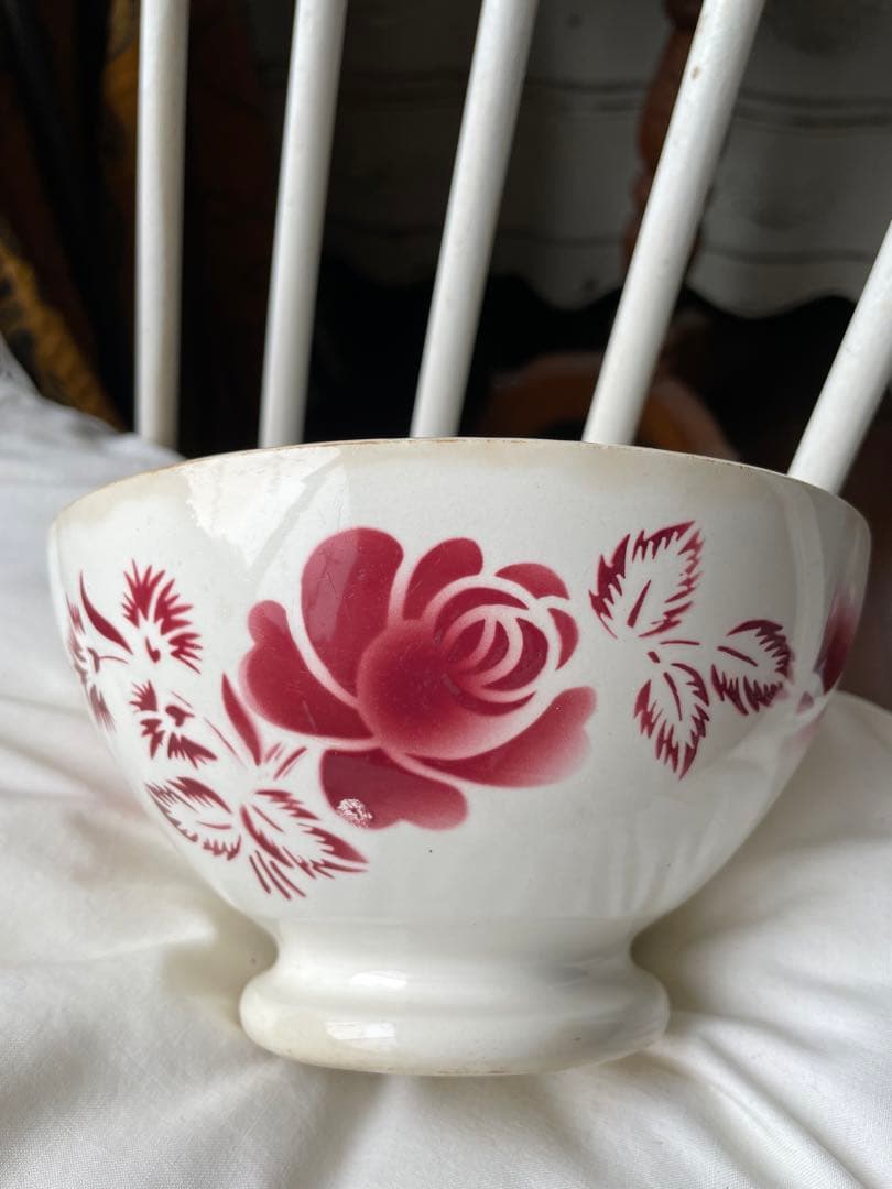 あーちゃんアンティーク　カフェオレボウル　ディゴワン　サルグミンヌ　薔薇