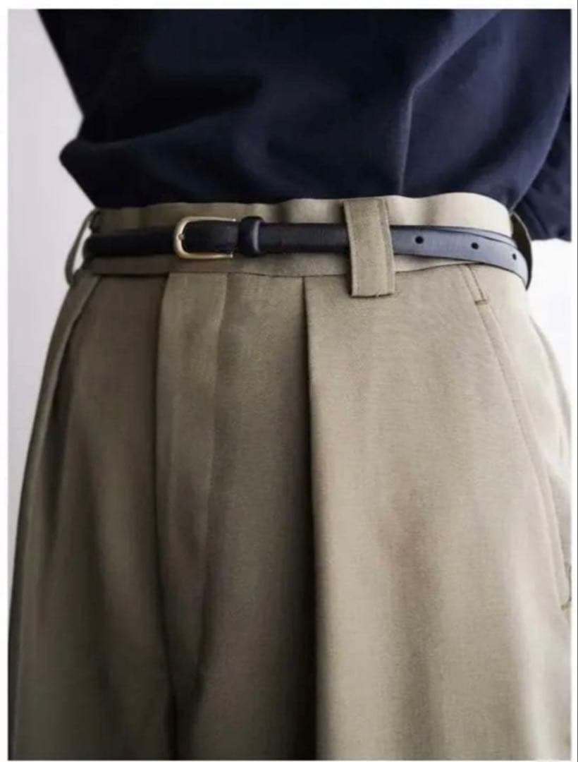 パンツ WOOL MOHAIR GABERDINE 1TUCK BAGGY SLACKS