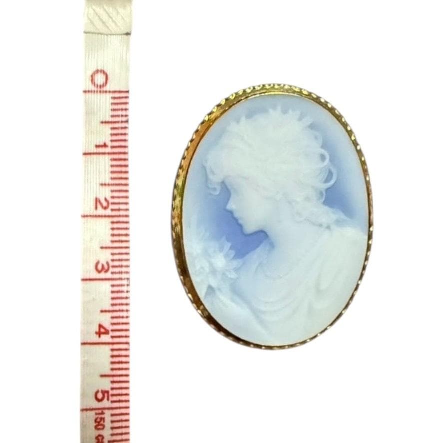 【SERINA】【真贋査定済】K18 カメオ ペンダントトップ兼ブローチ