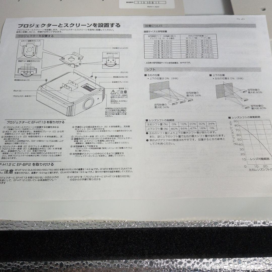 ビクター JVC プロジェクター DLA用 天吊り金具 EF-HT13