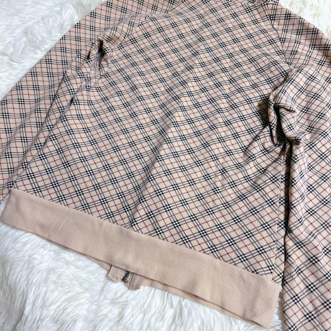 希少✨バーバリーブルーレーベル　ノバチェック　ジップアップ　パーカー