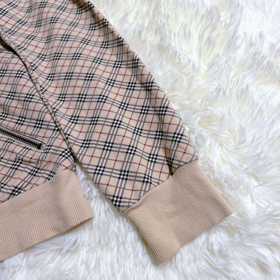 希少✨バーバリーブルーレーベル　ノバチェック　ジップアップ　パーカー