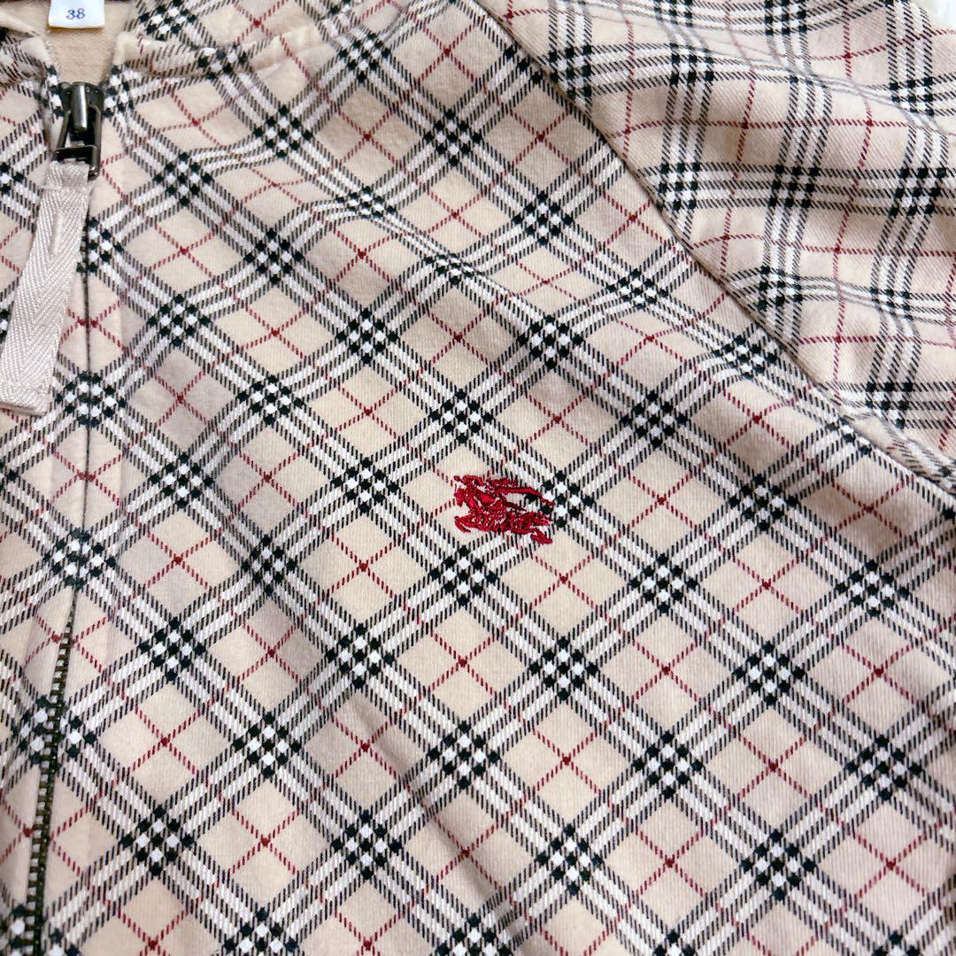 希少✨バーバリーブルーレーベル　ノバチェック　ジップアップ　パーカー