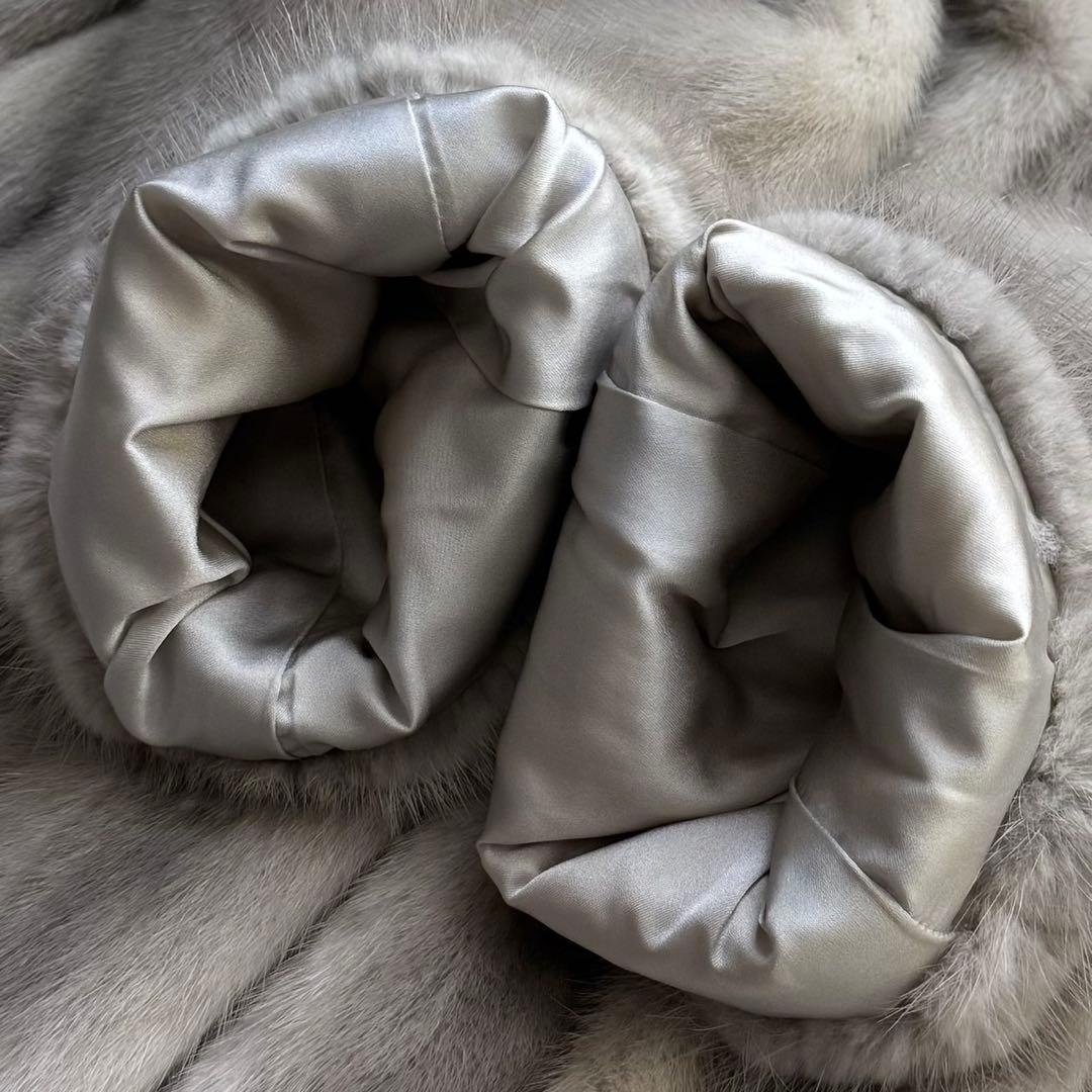 美品 サファイアミンク 本毛皮 リアルファーコート なめし柔らか サイズL