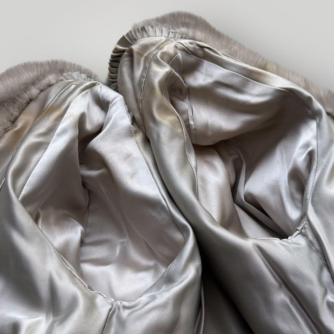 美品 サファイアミンク 本毛皮 リアルファーコート なめし柔らか サイズL