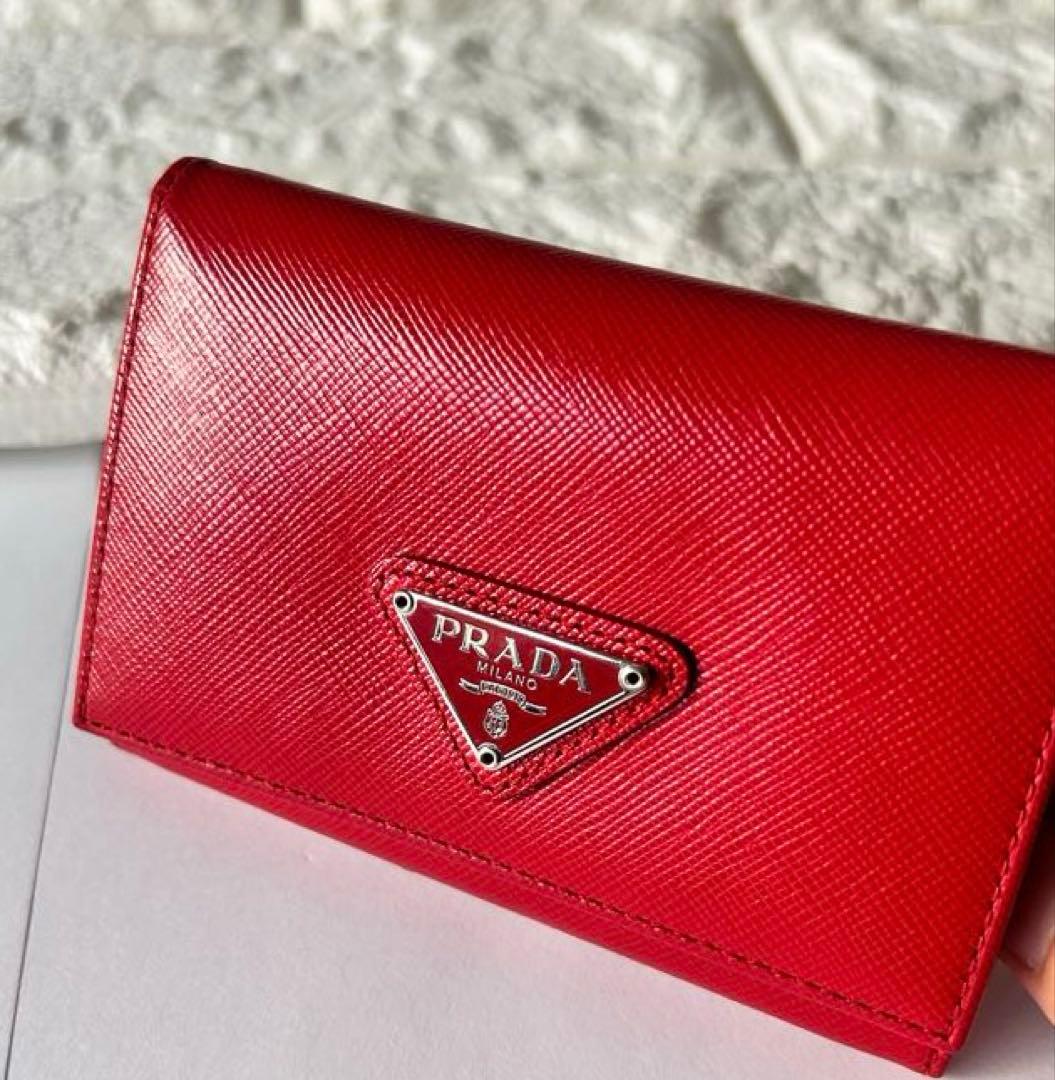 PRADA プラダ　サフィアーノレザー ケース　カードケース　 レッド