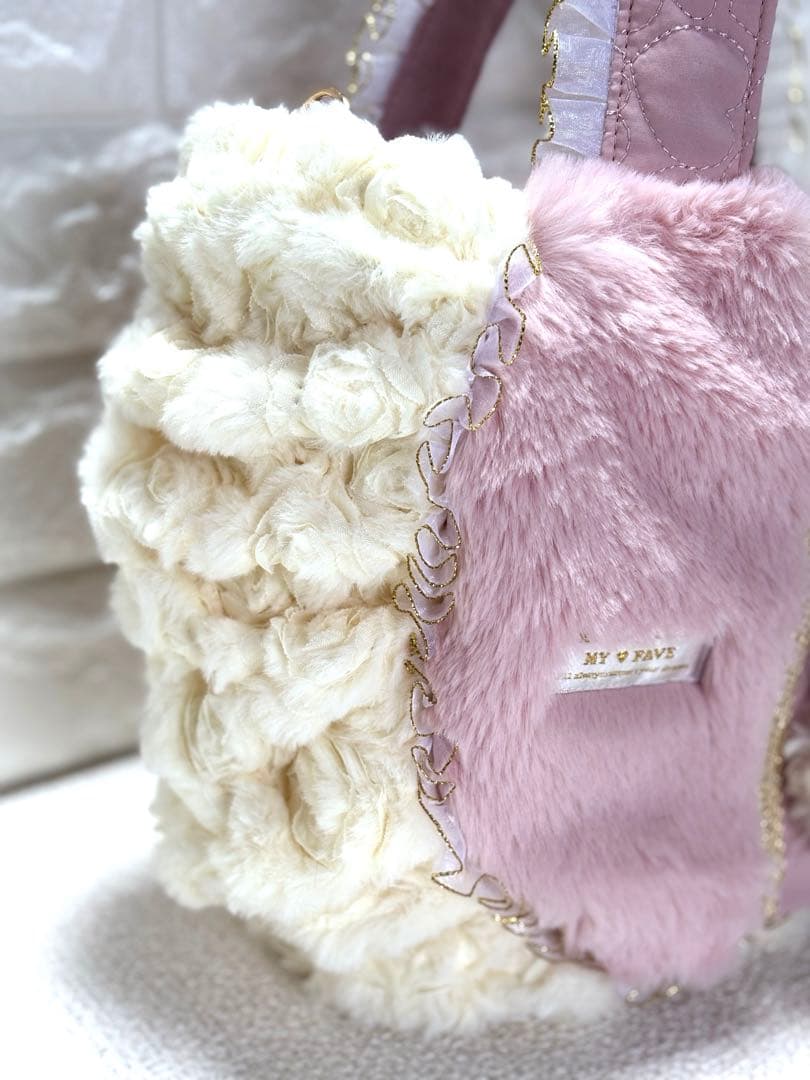 ま*読様 コヤンイサムチョン　ハンドメイド　ファーギャザーバッグ　ピンクうさちゃ