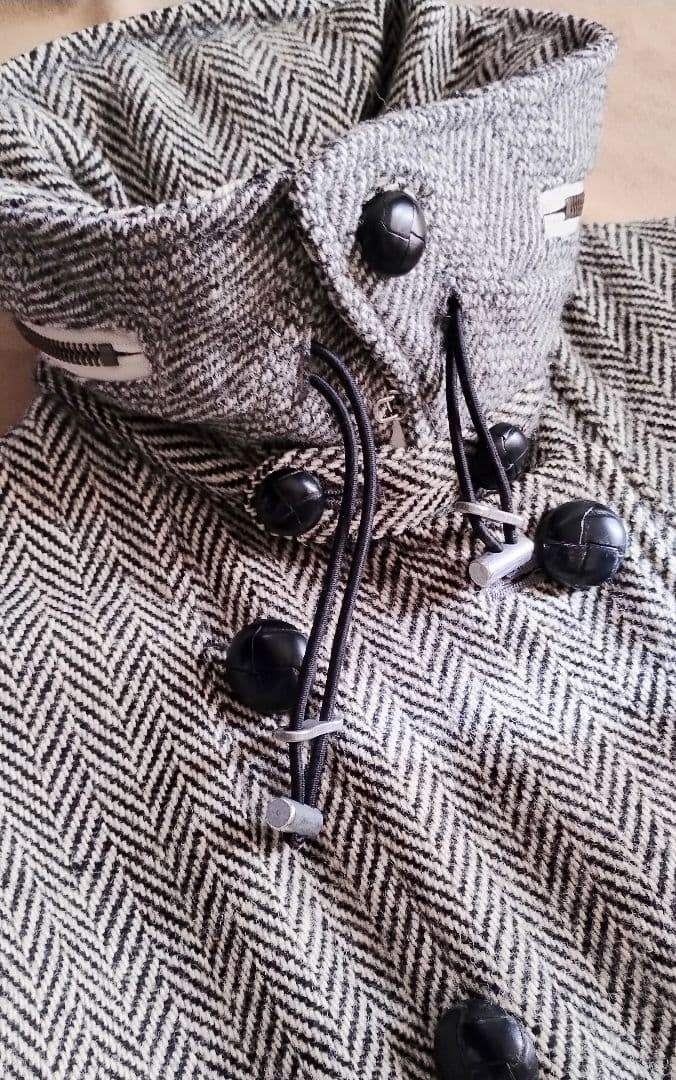 Harris Tweed ＊ TOKITO ウール100％ コート フード付き