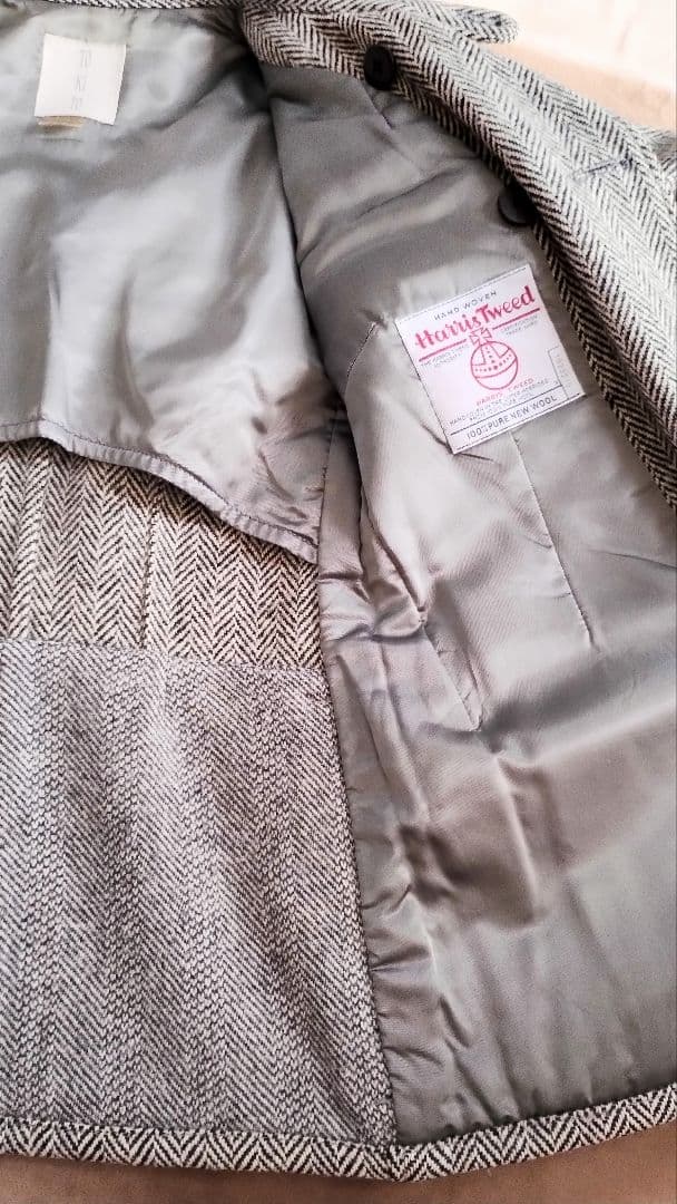 Harris Tweed ＊ TOKITO ウール100％ コート フード付き