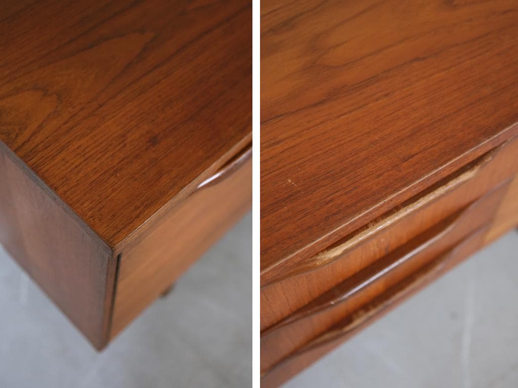 英国アンティークチーク古木サイドボード/木製机/テレビ台キャビネット92-246