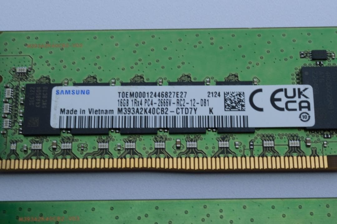 SAMSUNG DDR4-2666 ECC 16GB 2枚 計32GB サーバ用
