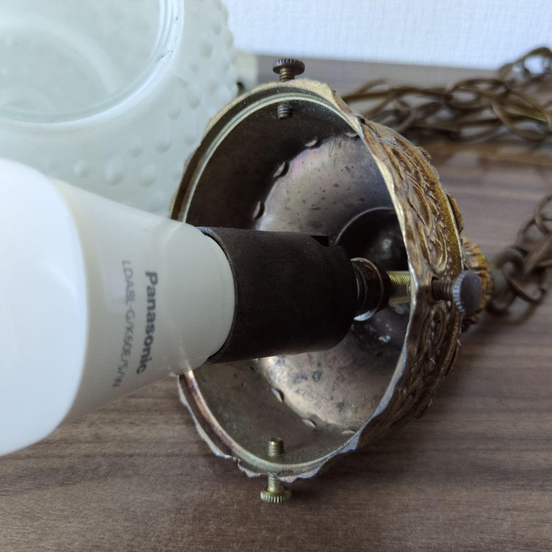 ヴィンテージ アンティーク ペンダントランプ ミルクガラス