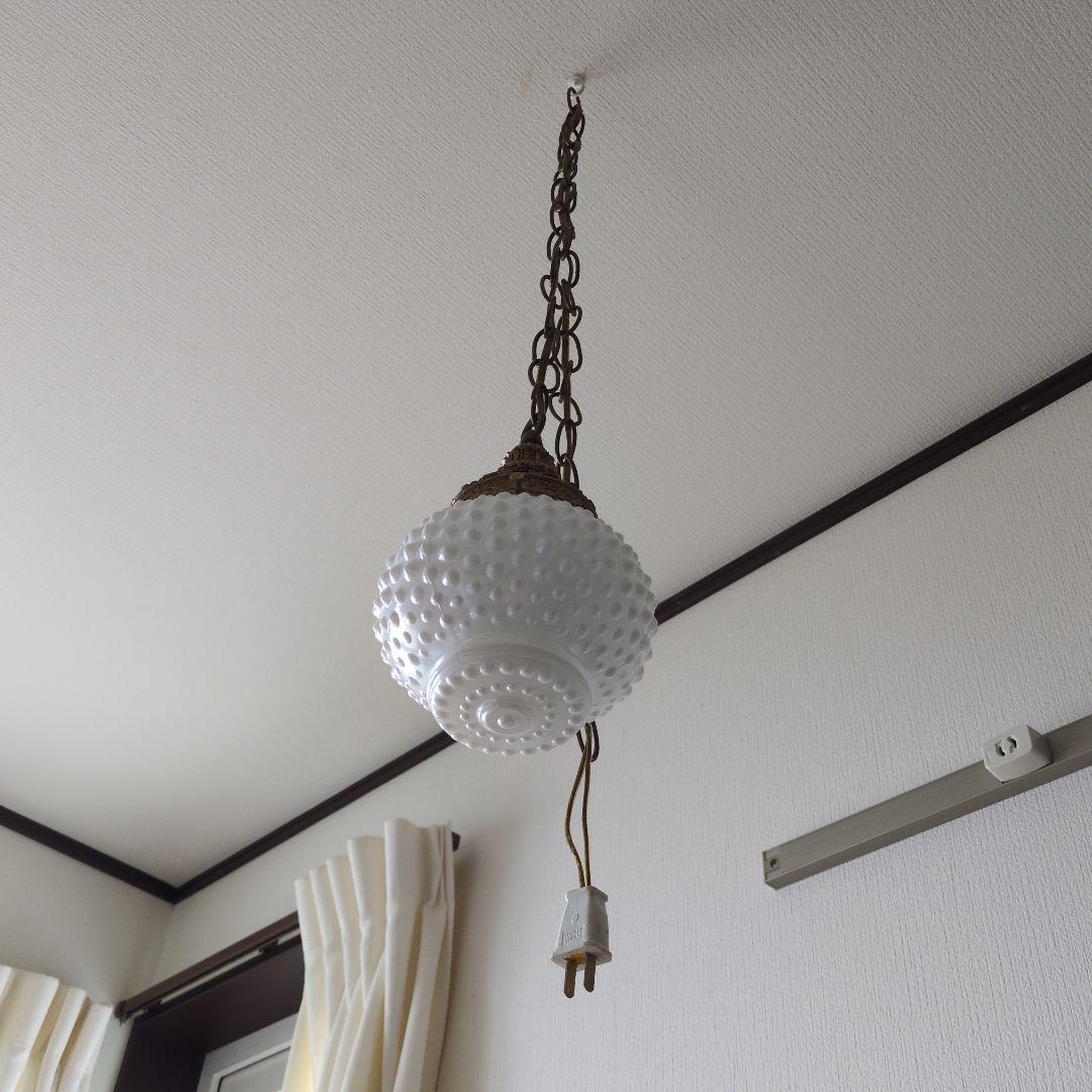 ヴィンテージ アンティーク ペンダントランプ ミルクガラス