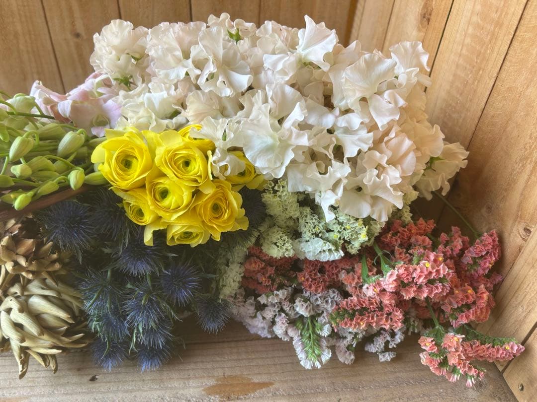 ✨年末お特MIX【Ｂ】ラナン　スイートピー　スターチス　スワッグ　生花