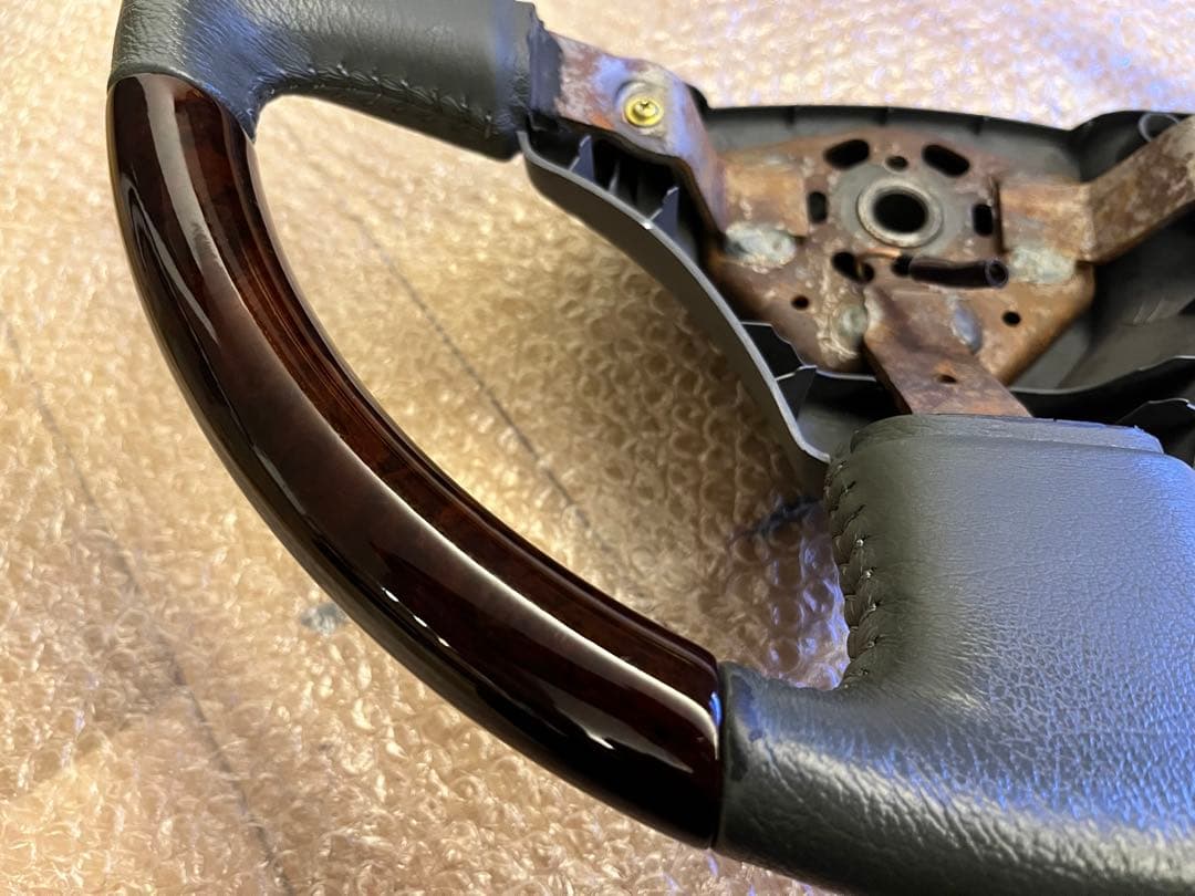 美品 トヨタ ランクル80 純正 ウッドコンビ ステアリング エアバッグなし