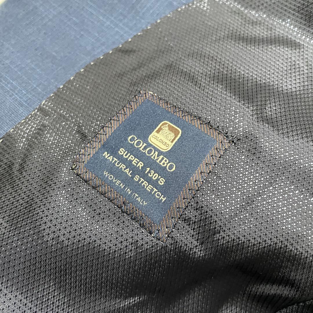 極美品✨️HILTON コロンボ super130 スーツ 紺 チェック A6