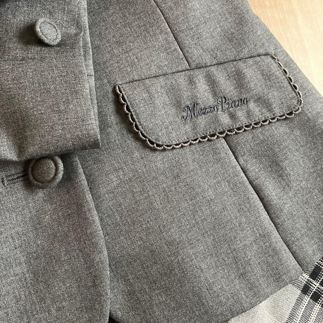 美品！メゾピアノ　フォーマル　セットアップ　160 エンブレム　チェック