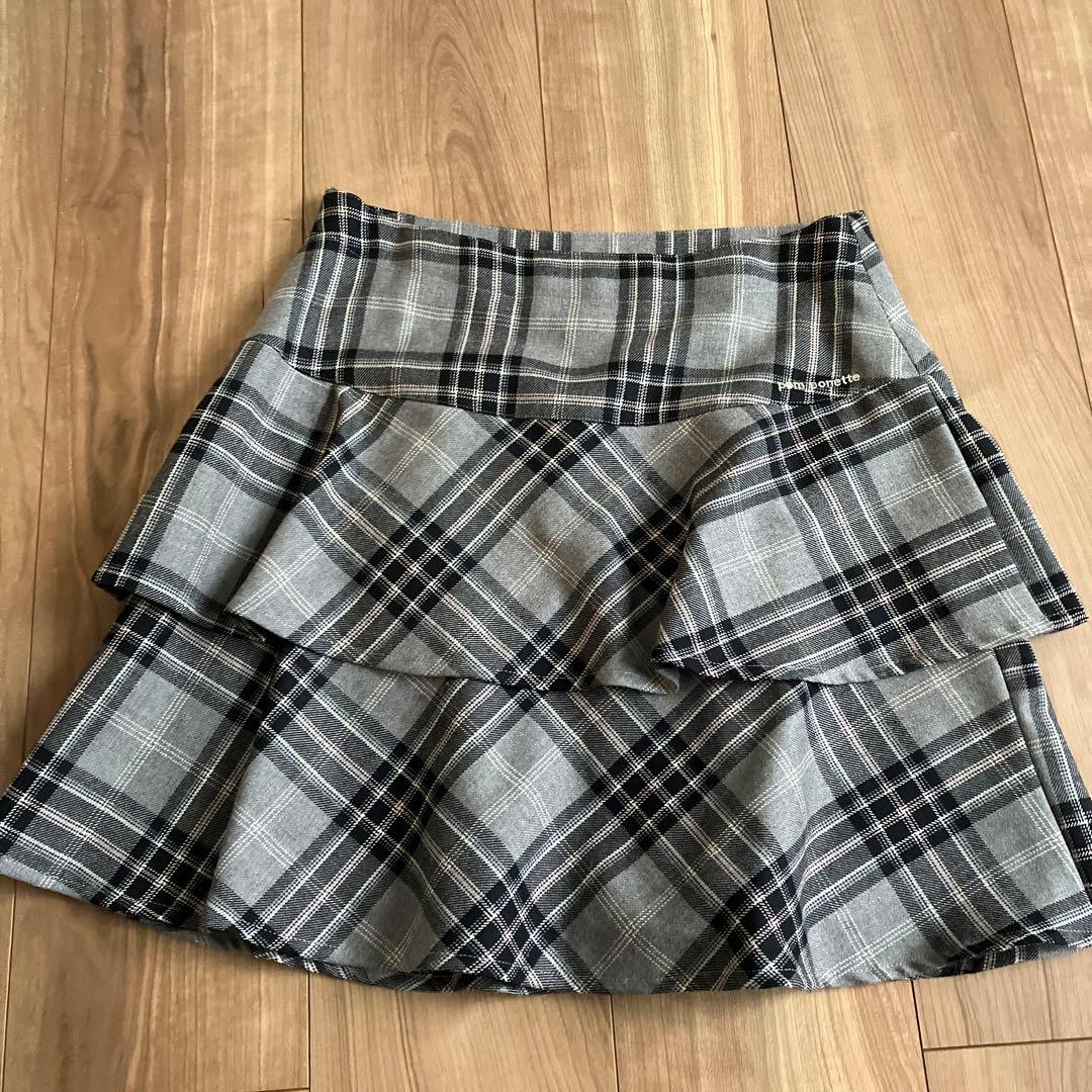 美品！メゾピアノ　フォーマル　セットアップ　160 エンブレム　チェック