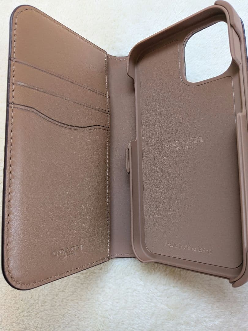 新品　希少色　コーチ　iPhone12mini対応ケース　シグネチャー　即日発送