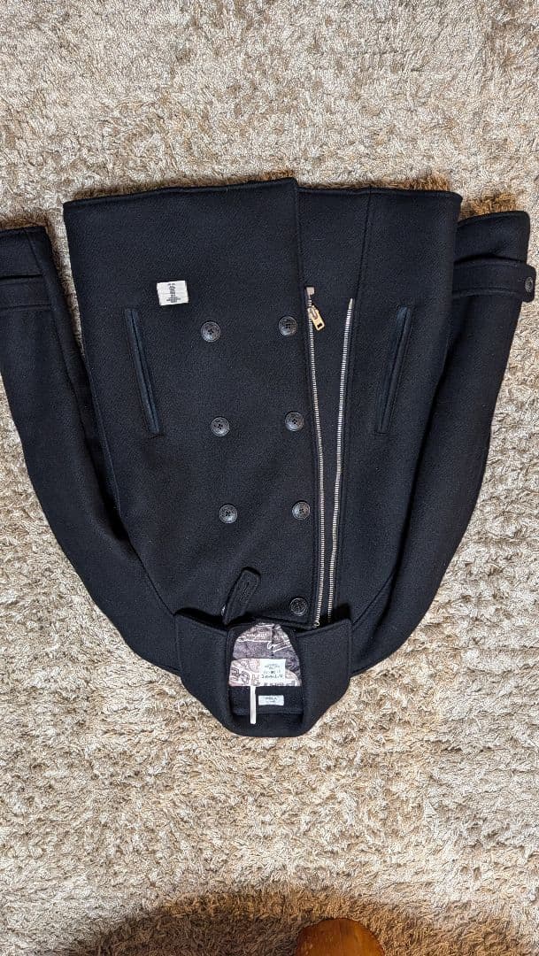 SALE☆BEDWIN メルトン ウール 中綿 ジップ Pコート 総柄 3 L