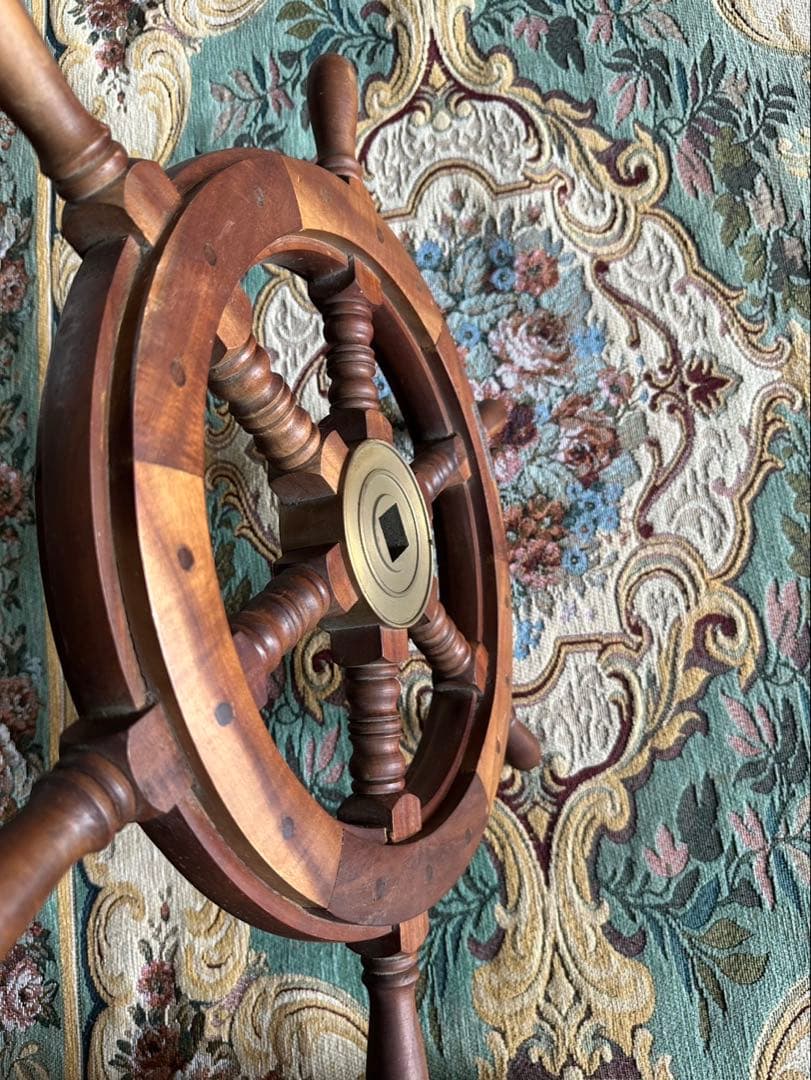 ヴィンテージ木製舵輪（日本郵船）実物使用品.