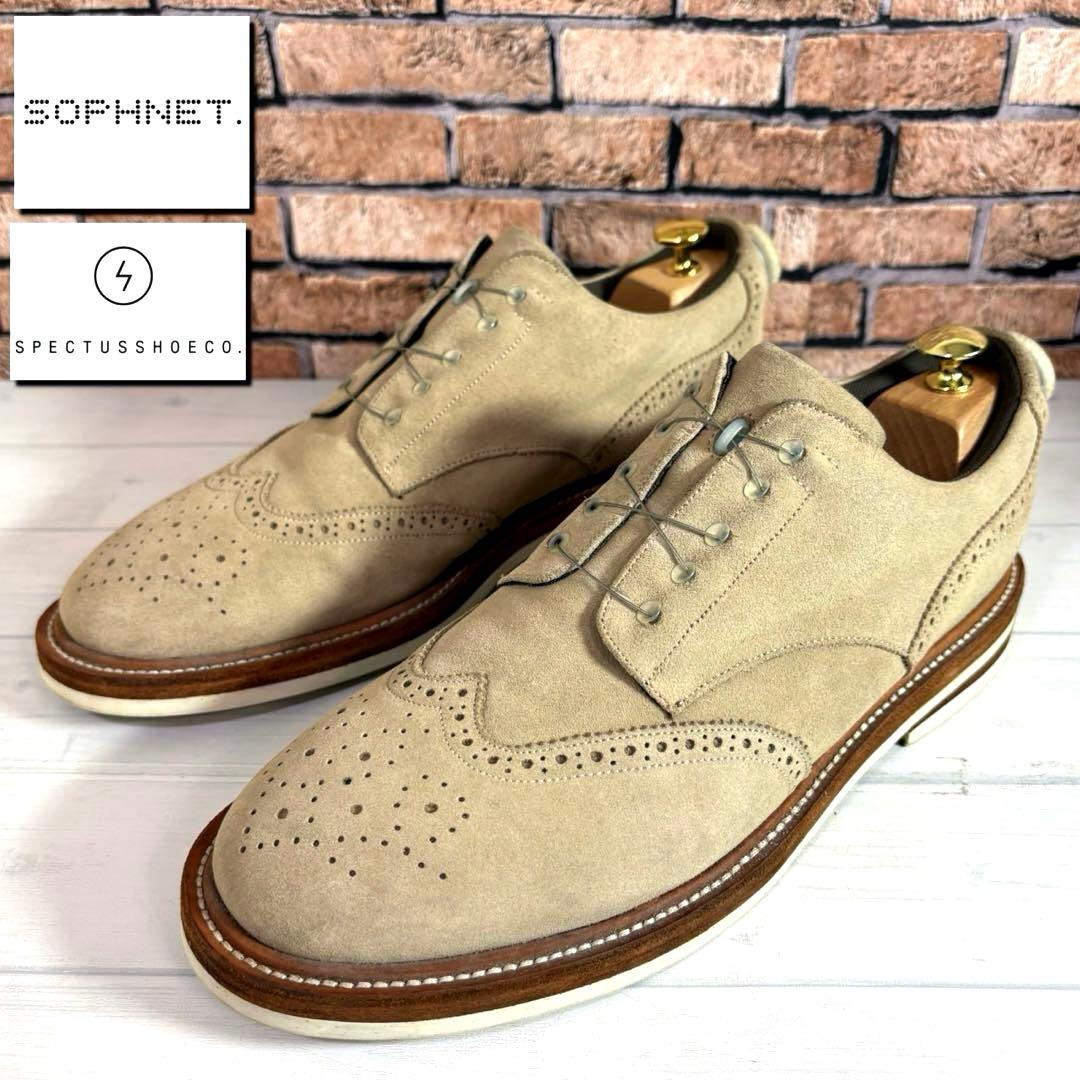 美品■ソフネット スペクタス■ドレスシューズ✨ウィングチップ メダリオン BOA