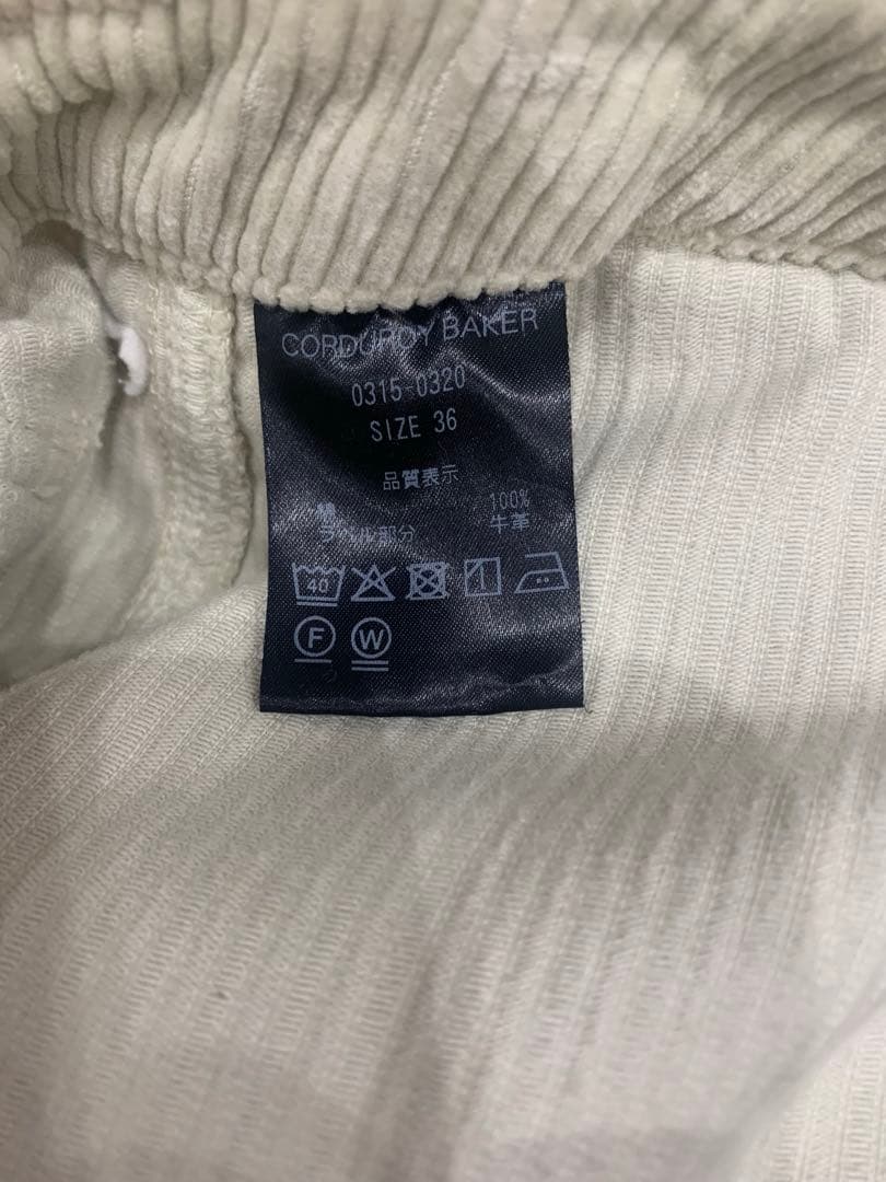 THESHISHIKUI コーデュロイ ホワイトパンツ