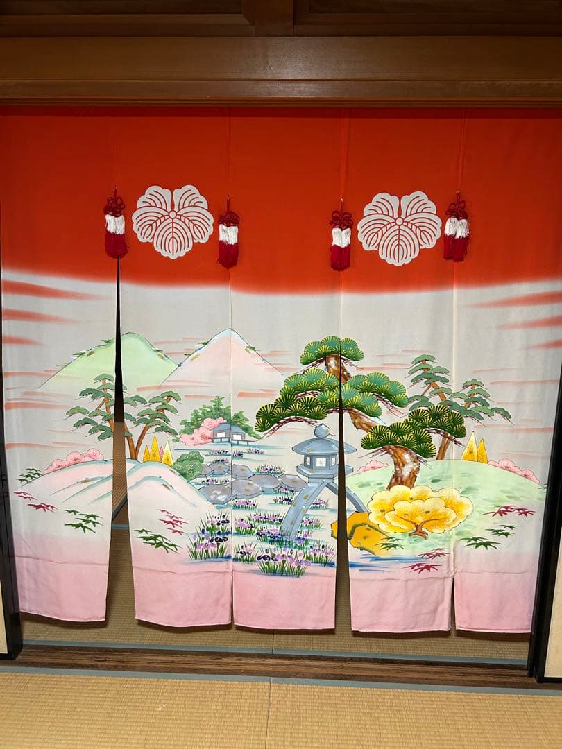 B*o様 11/30限定価格 1万円引き 高級 のれん 花嫁のれん 庭 山 松