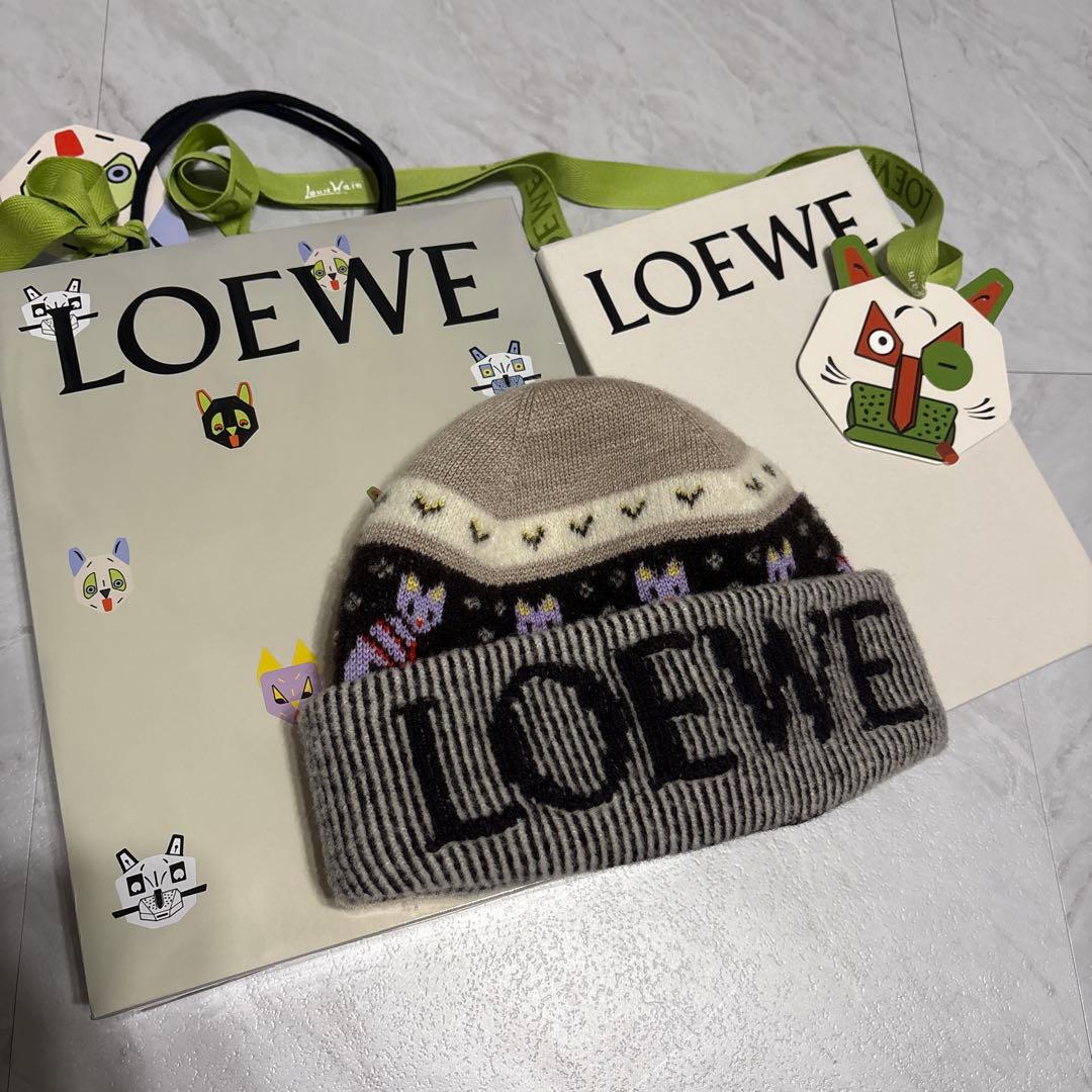 LOEWE ロエベ　ビーニー　キャット柄