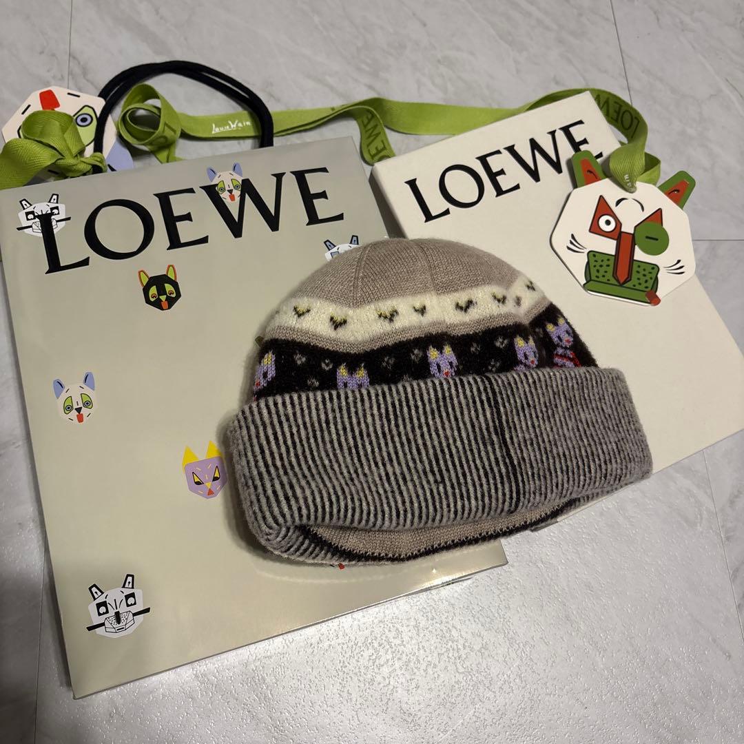 LOEWE ロエベ　ビーニー　キャット柄