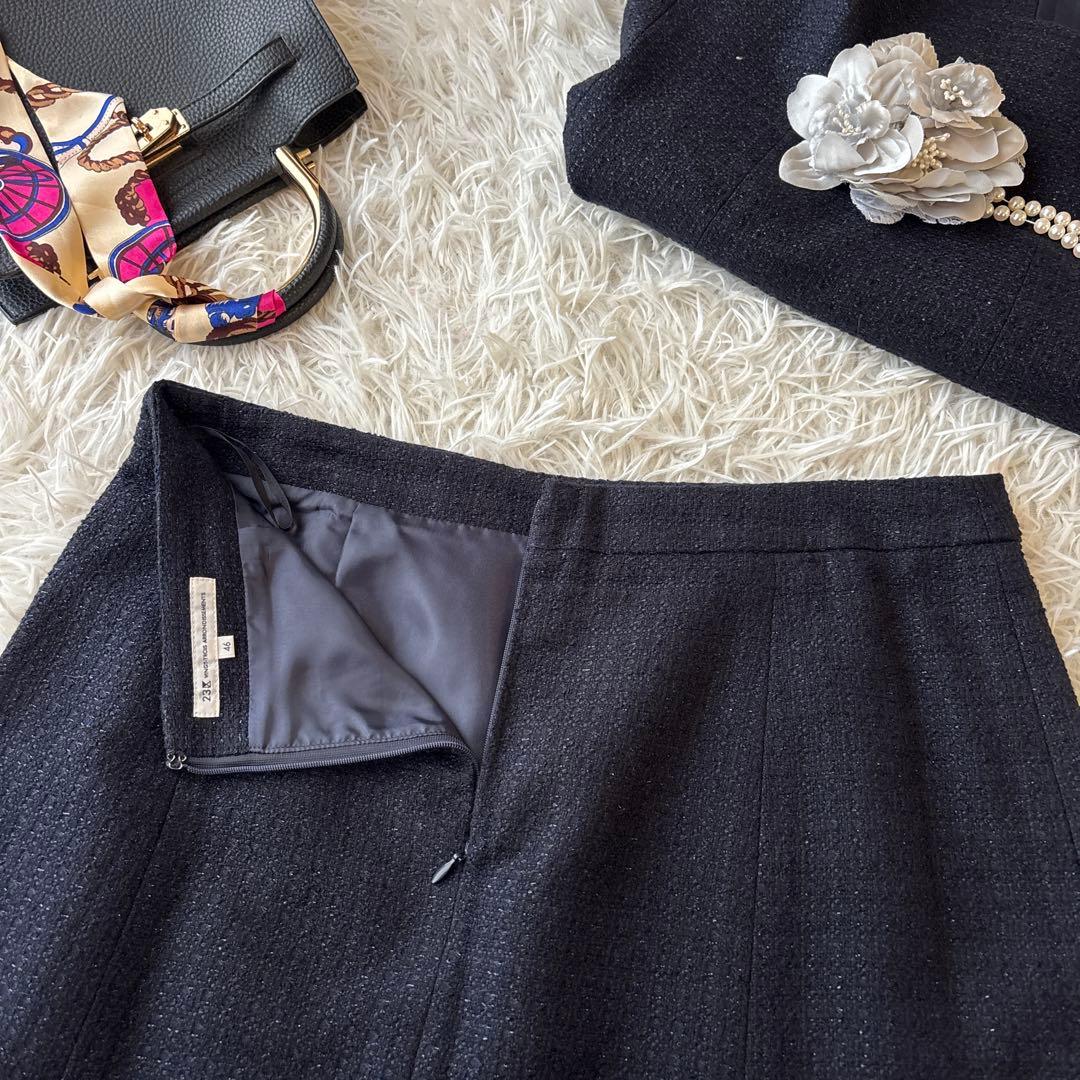 極美品♡美人系♡23区 ツイードジャケット セットアップ4L 卒業式 セレモニー