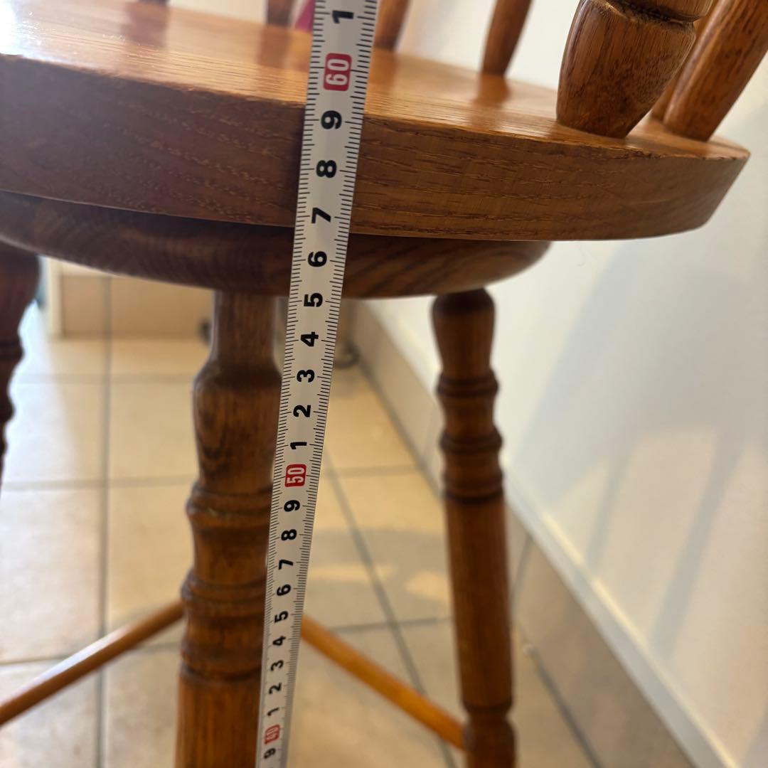 【希少品】ウッド ウィンザーチェア　回転椅子 カウンターチェア スポークチェア