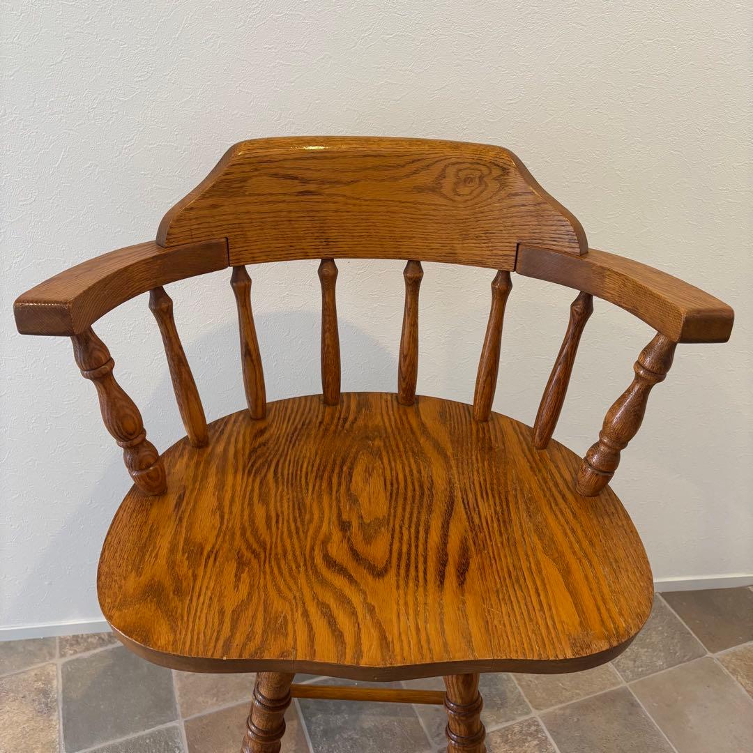 【希少品】ウッド ウィンザーチェア　回転椅子 カウンターチェア スポークチェア