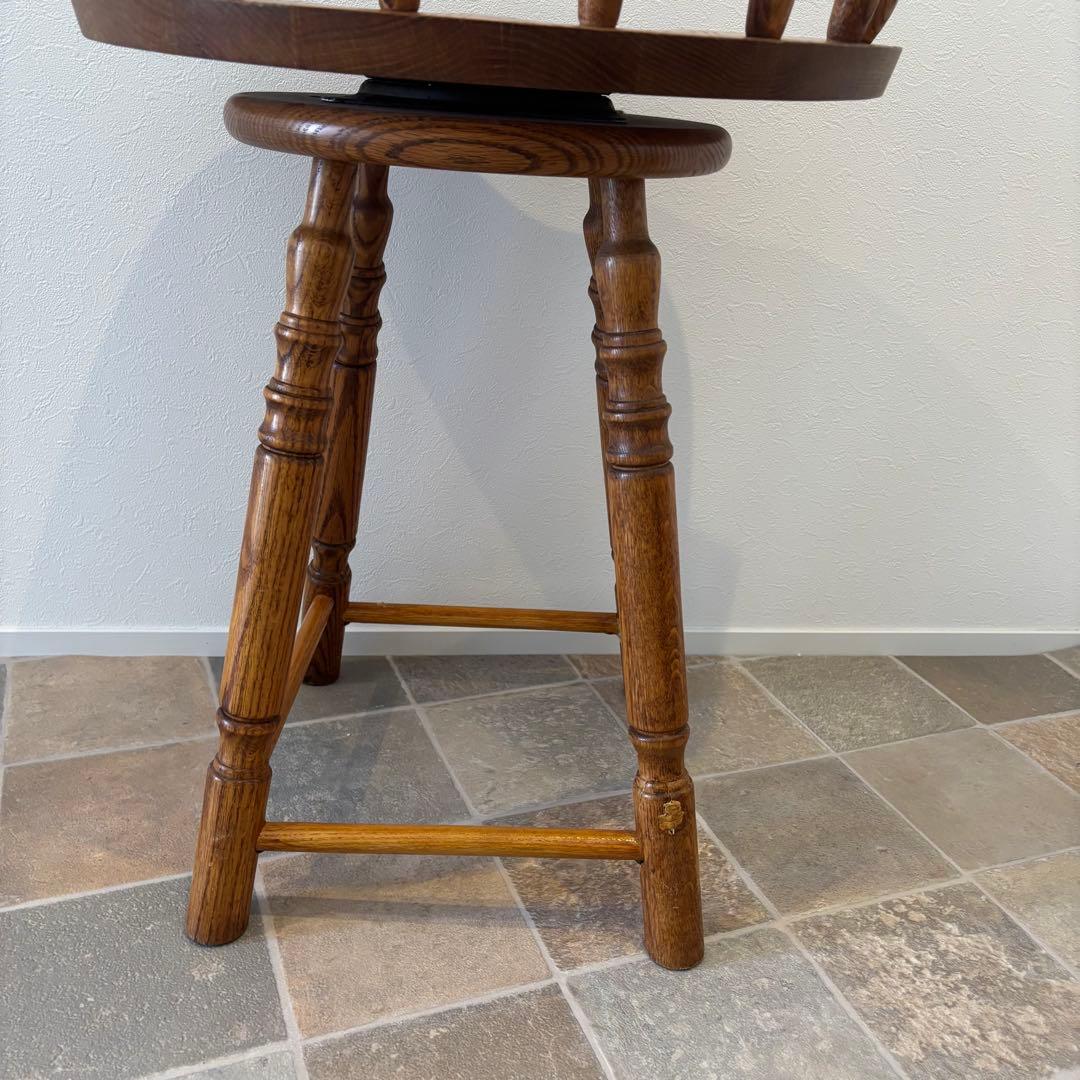 【希少品】ウッド ウィンザーチェア　回転椅子 カウンターチェア スポークチェア
