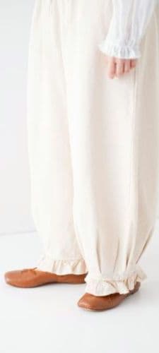 ネストローブ　nestrobe 　布帛コンビ裾フリルパンツ