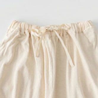 ネストローブ　nestrobe 　布帛コンビ裾フリルパンツ