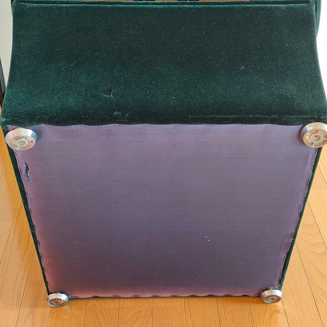 ヴィンテージ レトロ 一人掛けソファ モケット グリーン ストライプ