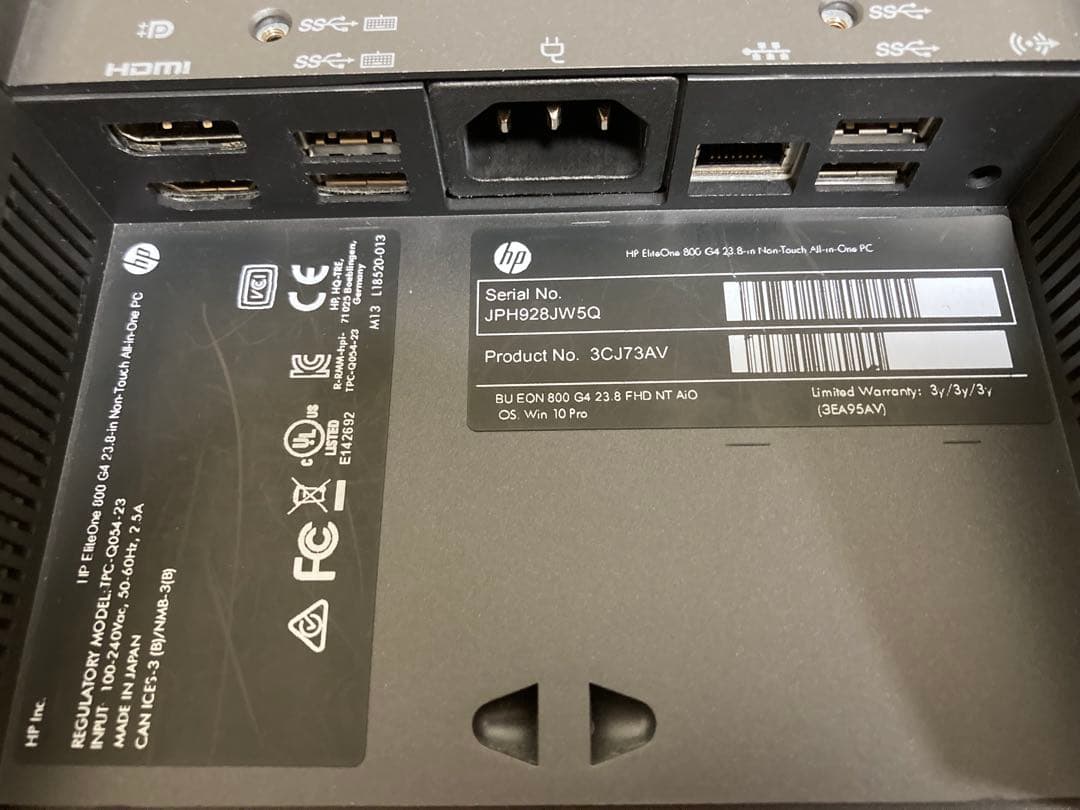 Windowsデスクトップ HP EliteOne 800 G4 AiO i5 16GB 256GBNVMe