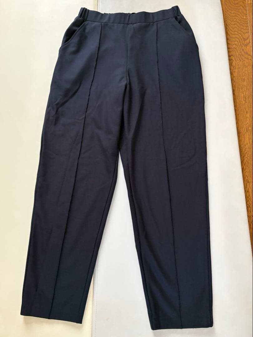 【OUR】LEE別注　洗える裏起毛のあったかテーパードパンツ　ネイビー