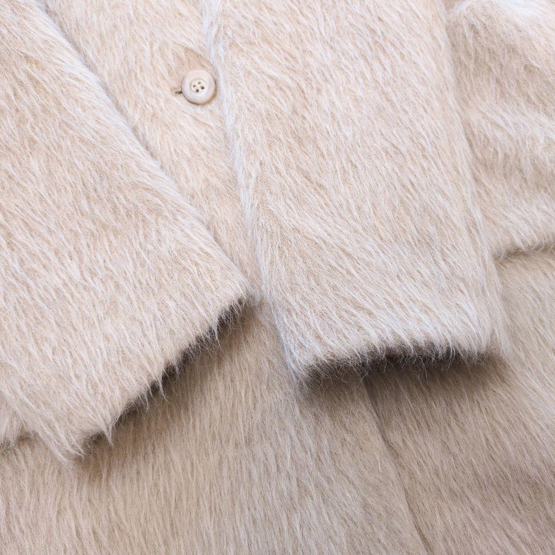 イタリア製　アルパカ100%　アルパカウールシャギーコート　L〜XL相当