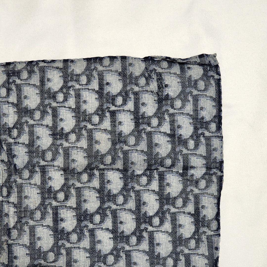 ★Dior★ ハンカチ 総柄 トロッター オブリーク 綿100％ ネイビー